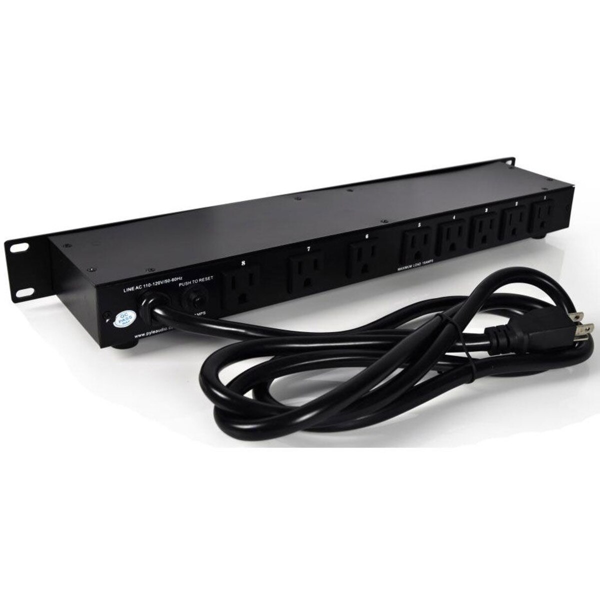 Pyle PCO850 15A Power Supply Conditioner Rack Mountable Power Strip Surge Protector with 9 Outlets